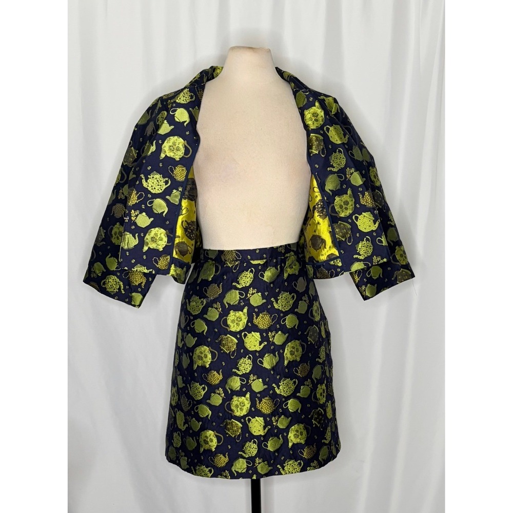 MODCLOTH Catch Your Fancy Teacup Alice in Wonderland Blazer Skirt Set 1X 2X - Picture 5 of 16